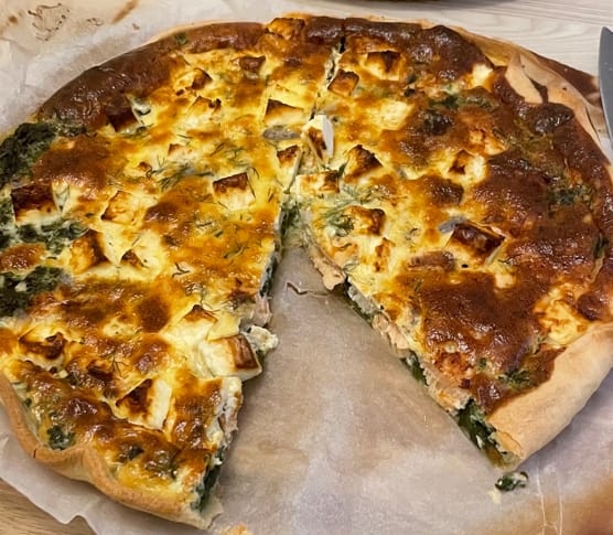 Quiche aux Épinards, Saumon et Feta