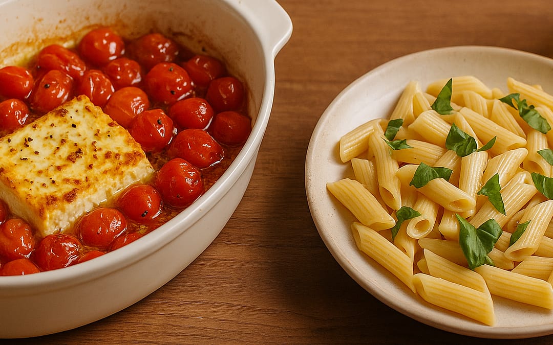 Pâtes à la feta rôtie et tomates cerises
