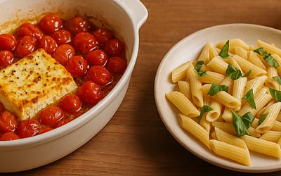 Pâtes à la feta rôtie et tomates cerises